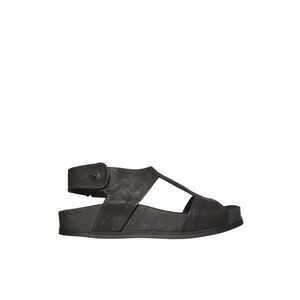 THE LAST CONSPIRACY Women's Black Leather Wedge Sandals Women BLACK Sneakers